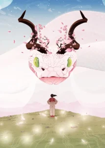 LumiPoster — Pink cherry dragon