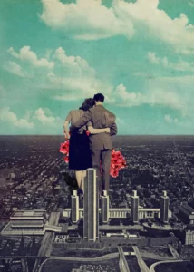 LumiPoster — عناق فوق المدينة