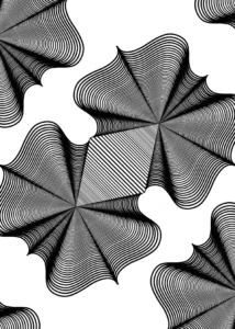 LumiPoster — Black geometric ripples