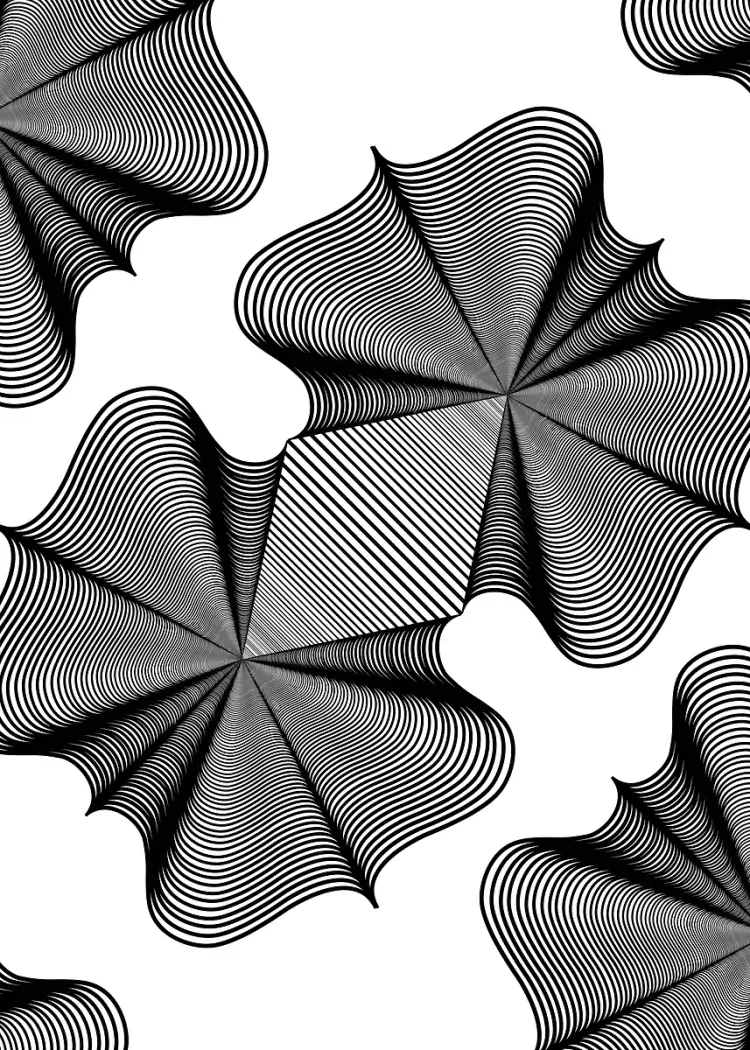 lumi-boards-art-869ffeba44d3377d LumiPoster — تموجات هندسية سوداء - الصورة 1
