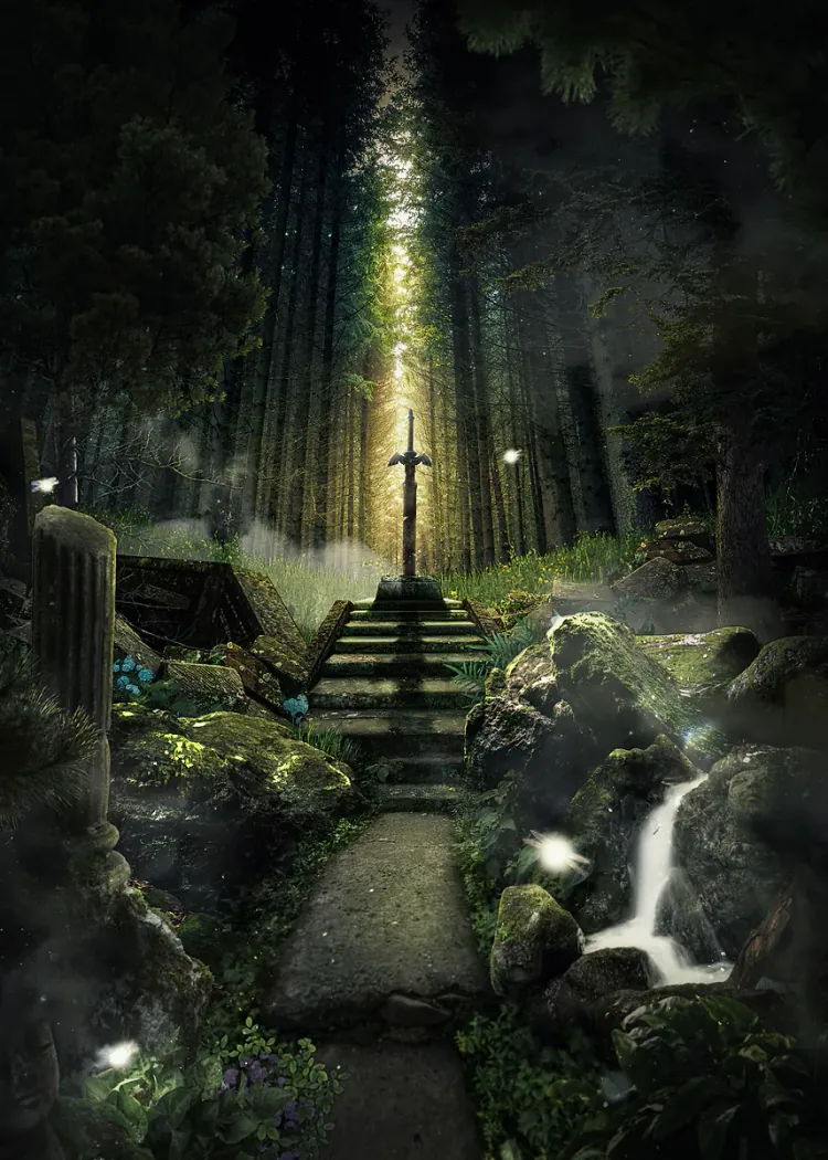 lumi-boards-art-8aca81cc4f6bc334-1.webp LumiPoster — Illuminated forest path - Image 1