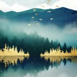 LumiPoster — Reflection of forest and mountains