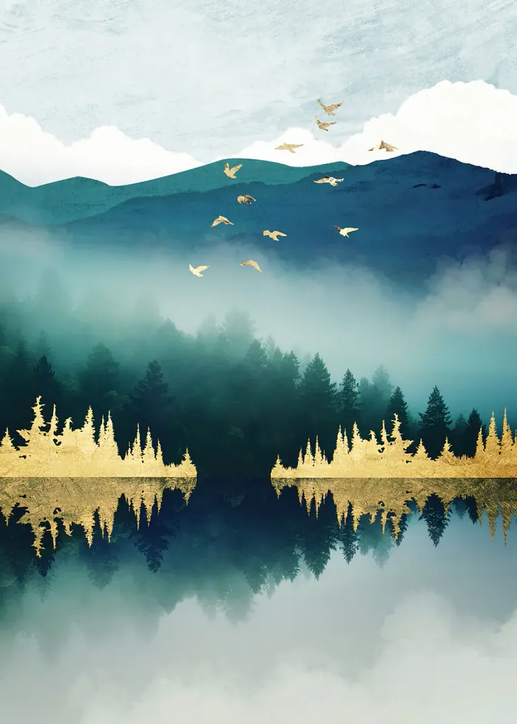 lumi-boards-art-8cad4e8350bed80f-1.webp LumiPoster — Reflection of forest and mountains - Image 1