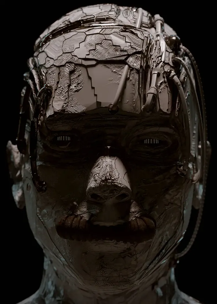 lumi-boards-art-8d6f0ab9f1a75d59-1.webp LumiPoster — A cracked robot face - Image 1