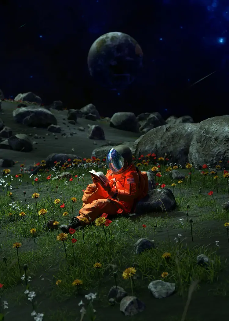 lumi-boards-art-8f697650574b3e46-1.webp LumiPoster — Astronaut in a cosmic field - Image 1