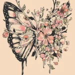 LumiPoster — Butterfly and delicate flowers