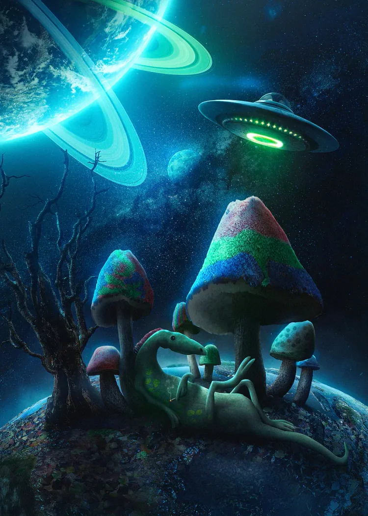 lumi-boards-art-936bbf6f247ebf85-1.webp LumiPoster — Mushrooms and luminous planets - Image 1