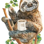 LumiPoster — Sloth and coffee cup