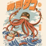 LumiPoster — Octopus and Japanese wave
