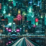 LumiPoster — مدينة النيون وخطوط الضوء