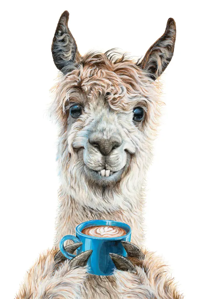 lumi-boards-art-96b7d18e94b036ac-1.webp LumiPoster — Llama and coffee cup - Image 1