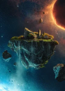 LumiPoster — An island suspended in space