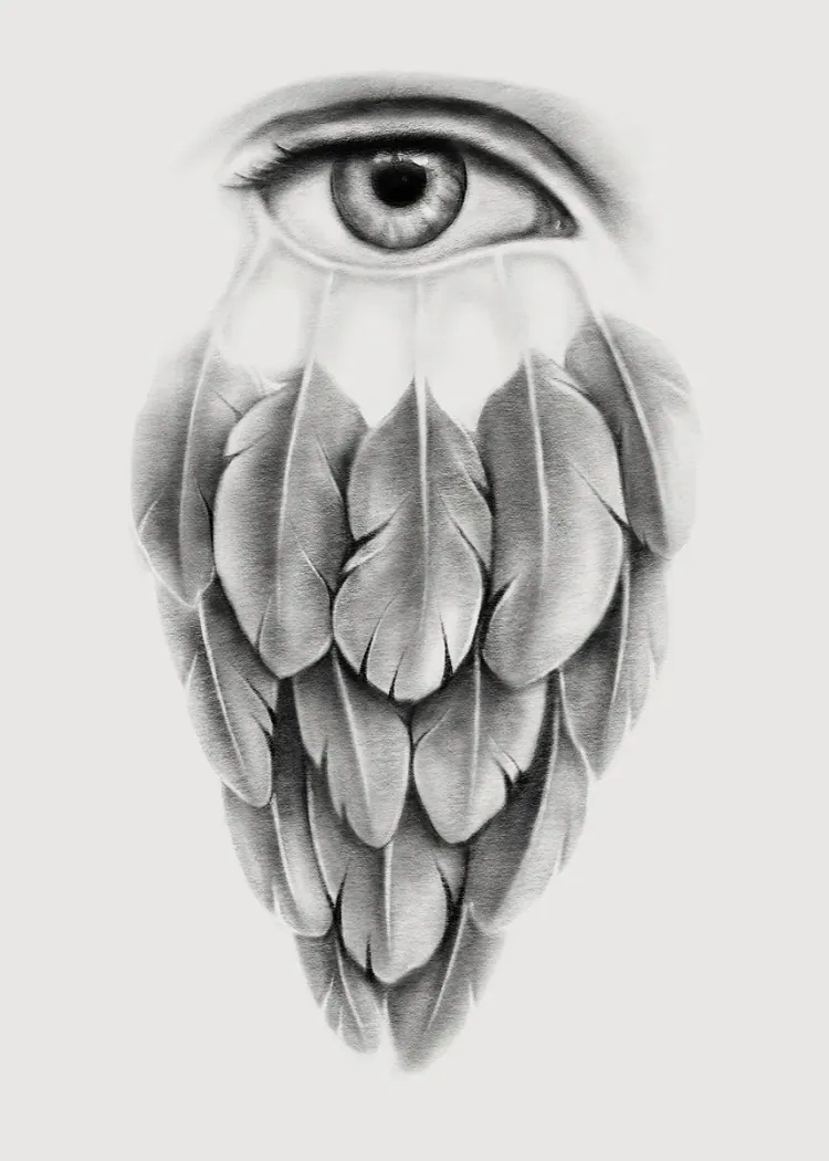lumi-boards-art-9702466d5312f051 LumiPoster — عين وريش رمادي - الصورة 1