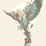 LumiPoster — Bird with branches and flowers