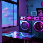 LumiPoster — Laundry room with neon lights