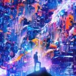 LumiPoster — Neon city reflected in the sky