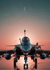 LumiPoster — A fighter under the crescent moon of sunset