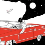 LumiPoster — رائد فضاء في سيارة حمراء