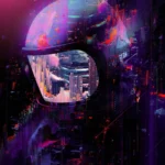 LumiPoster — خوذة فضاء ومدينة نيون