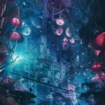 LumiPoster — Luminous mushroom forest