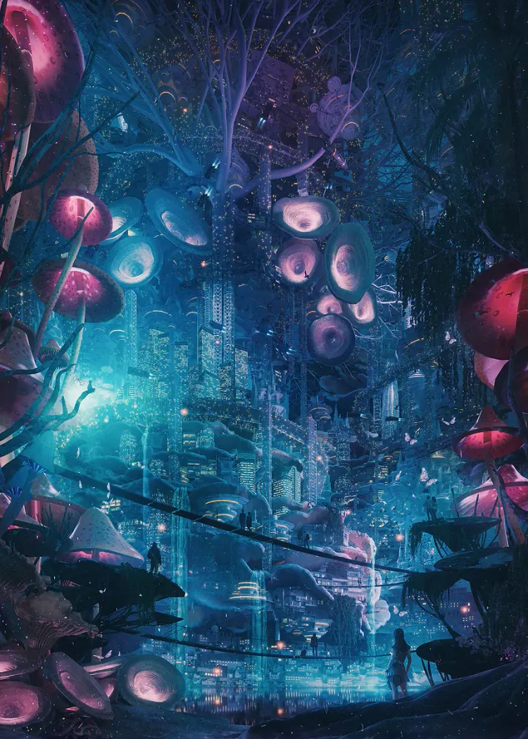 lumi-boards-art-a0068cac7ce548fe LumiPoster — غابة الفطر المضيء - الصورة 1