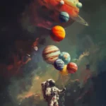 LumiPoster — Astronaut carrying planets