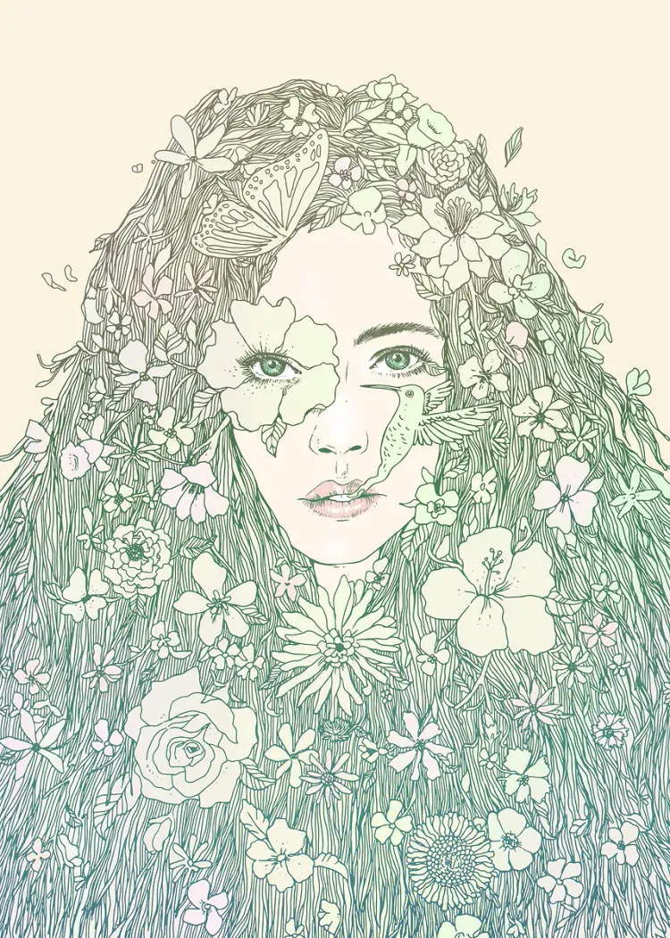 lumi-boards-art-a1a1afcb1062817e-1.webp LumiPoster — Portrait of leaves and flowers - Image 1