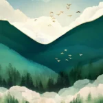 LumiPoster — وادي أخضر فوق السحاب
