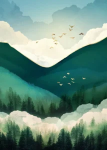 LumiPoster — وادي أخضر فوق السحاب