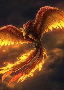 LumiPoster — Phoenix with wings of fire