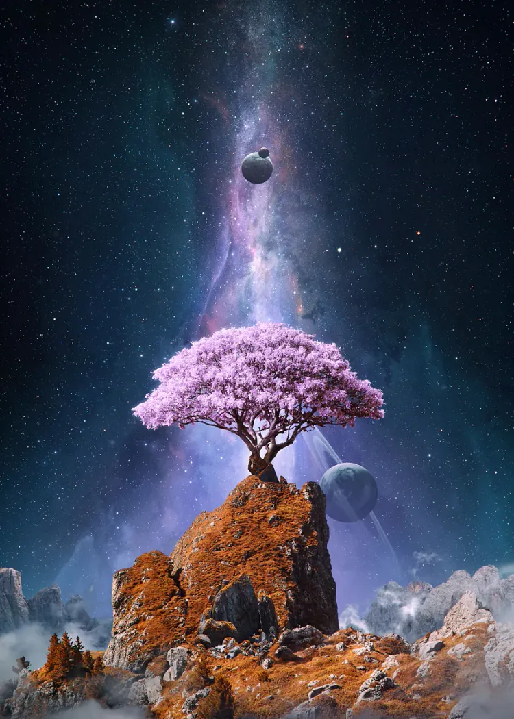 lumi-boards-art-a3b939bdeab48875-1.webp LumiPoster — Pink tree under the galaxy - Image 1