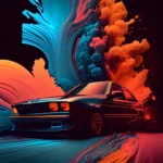 LumiPoster — سيارة وسط ألوان النيون