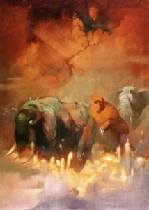 LumiPoster — فيل في مدينة من نار