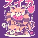 LumiPoster — Red panda and watermelon