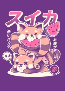 LumiPoster — Red panda and watermelon