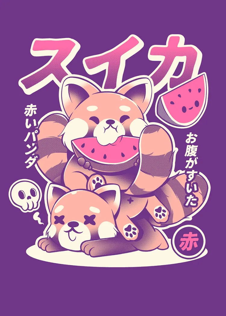 lumi-boards-art-ab4b3d2232aa0cad-1.webp LumiPoster — Red panda and watermelon - Image 1