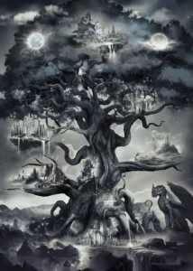 LumiPoster — Tree of Worlds and Crows