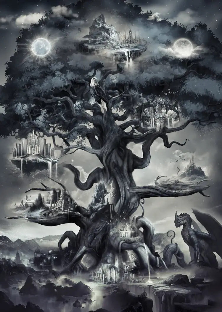 lumi-boards-art-ac7649fd15b73281-1.webp LumiPoster — Tree of Worlds and Crows - Image 1