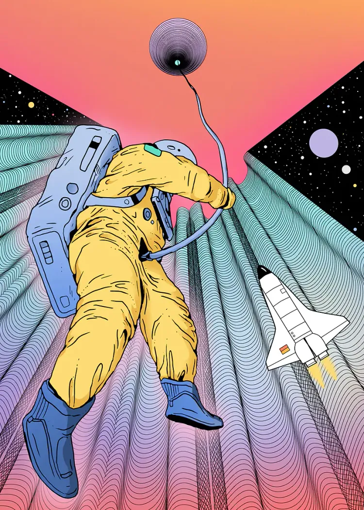 lumi-boards-art-ada0298a37b16cb7 LumiPoster — رحلة رائد الفضاء الأصفر - الصورة 1