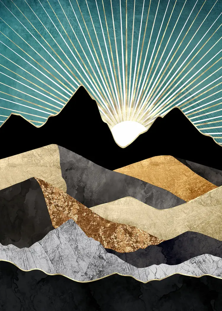 lumi-boards-art-af7c667fc3044018-1.webp LumiPoster — Geometric sunrise over the mountains - Image 1