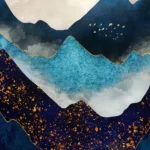 LumiPoster — قمم زرقاء وغبار ذهبي