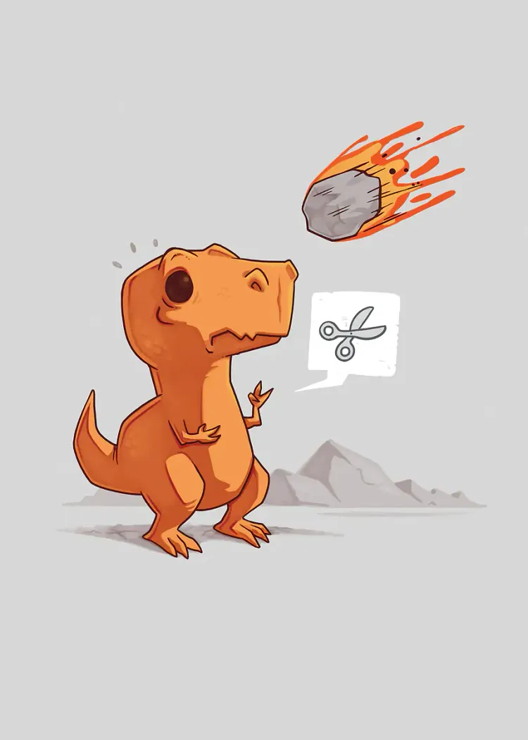 lumi-boards-art-b220361e240f754b-1.webp LumiPoster — Dinosaur and meteor game - Image 1