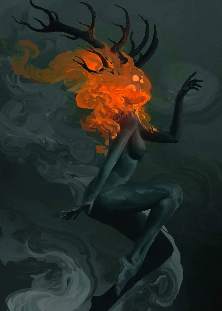 lumi-boards-art-b303457eefd53d1b-1.webp LumiPoster — Forest Spirit — Orange flame - Image 1