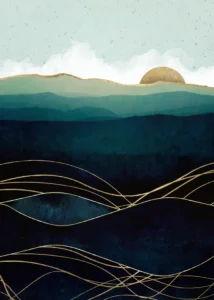 LumiPoster — Calm sea with gold threads