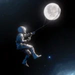 LumiPoster — Astronaut and moon balloon