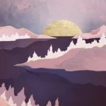 LumiPoster — Sunrise between purple mountains