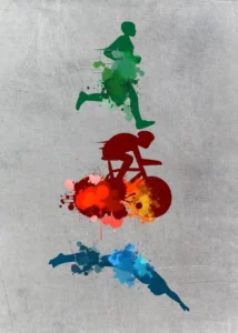 LumiPoster — Triathlon sports in splashes of colour