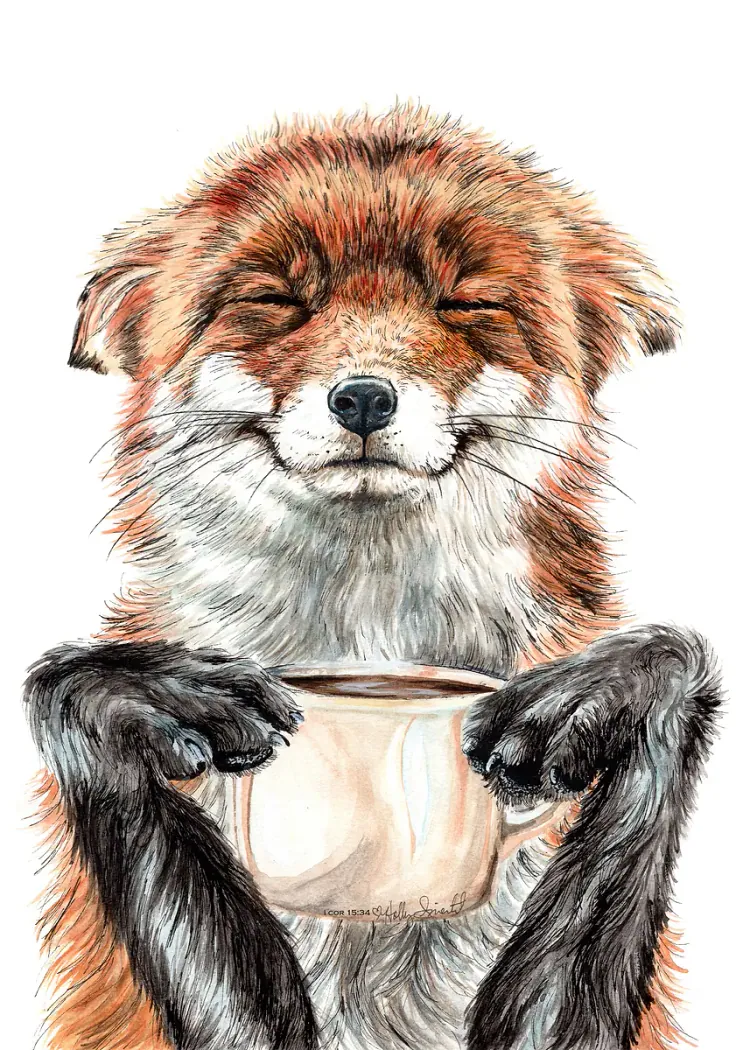 lumi-boards-art-bec0e7c7bac7ac80-1.webp LumiPoster — Fox and coffee cup - Image 1
