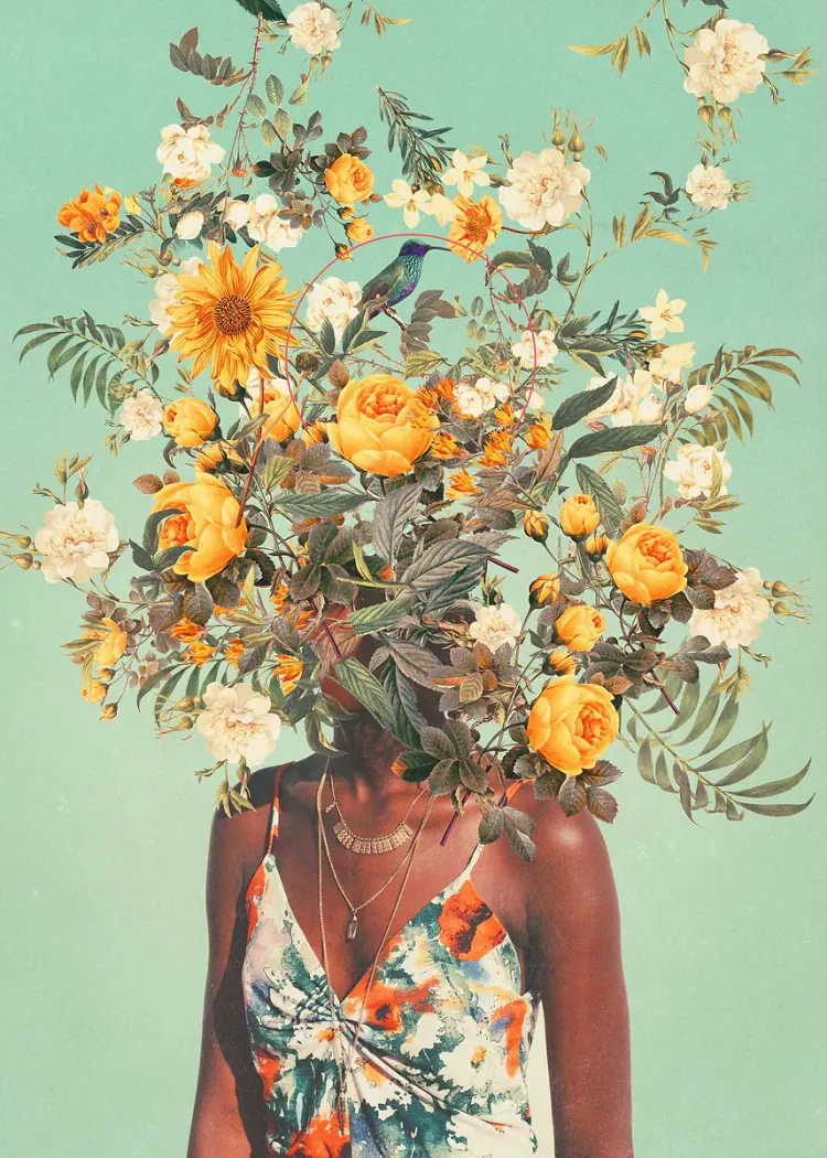 lumi-boards-art-c40931e942c953c6-1.webp LumiPoster — Portrait with a bouquet of yellow flowers - Image 1