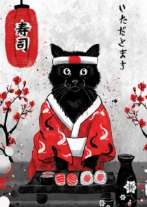 LumiPoster — Japanese sushi cat